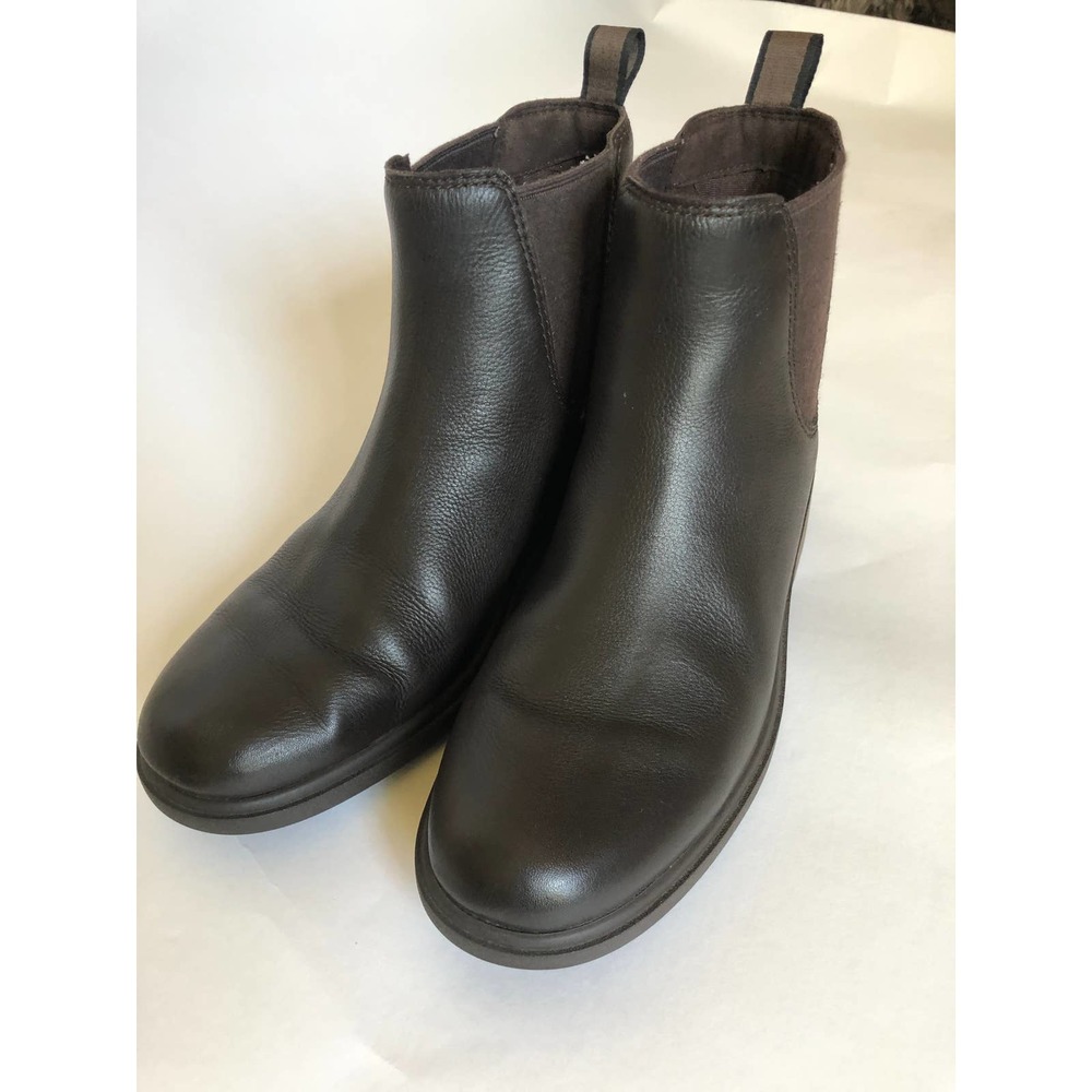 UGG Women's Dark Brown Leather Chelsea Ankle Boots
